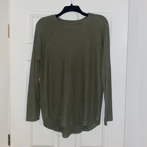AE waffle knit top - army green